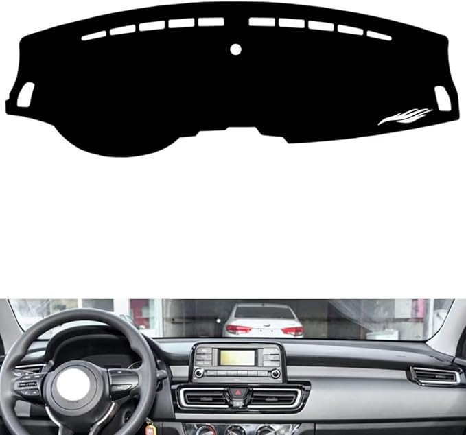 leather dashboard cover Compatible with KIA FORTE 2018-2019，dash cover（black）