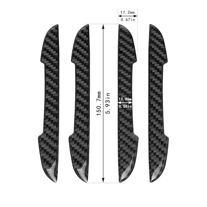 TANGSEN 4Pcs Universal Real Carbon Fiber with 2mm Twill Woven Texture Door Edge Guard Paint Scratch bumper protector Anti door slam Personalized Protective Pad Sticker Film For SUV Truck
