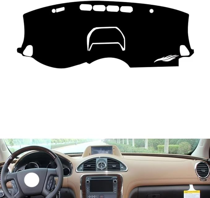 leather dashboard cover Compatible with Buick ENCLAVE（navigation） 2014，dash cover（black）