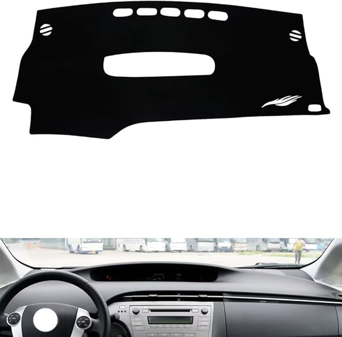 leather dashboard cover Compatible with Toyota PRIUS 2012，dash cover（black）