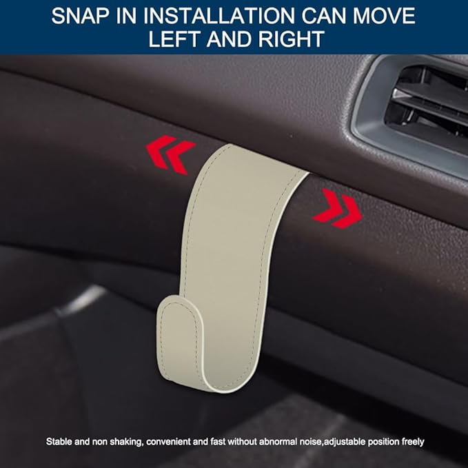 Car Co-Pilot Glovebox Hooks, Glove Box Organizer for Car, Anti-Scratch Vehicle Passenger Seat Storage Hanger, Auto Accessories Auto Glove Box Front Seat Hook for SUV Sedan Truck (Beige)