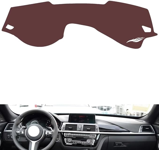 Leather Dashboard Cover Compatible with BMW 3 Series GT (No Speaker 2020,Dash Board Cover mat Anti-Slip Sun-Proof and dust-Proof(Brown)