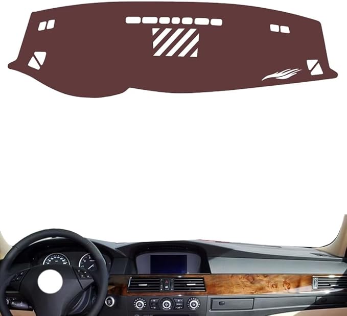 Leather Dashboard Cover Compatible with BMW 5 Series 2004-2010，Dash Cover, Non-Slip Dash Cover, Dash mat Dashboard Cover, Interior Dash Covers