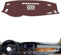 Leather Dashboard Cover Compatible with BMW 5 Series 2004-2010,Dash Board Cover mat Anti-Slip Sun-Proof and dust-Proof(Brown)