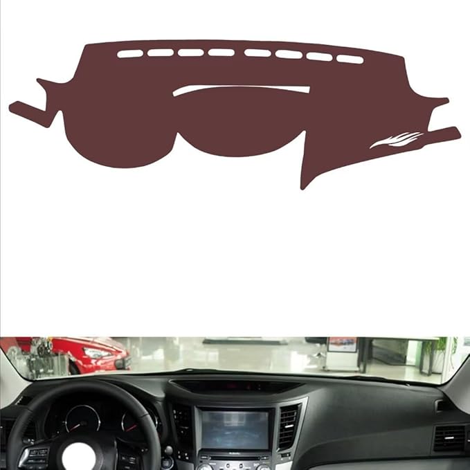 Leather Dashboard Cover Compatible with SubaruSubaru Legacy 2010-2014,Dash Board Cover mat Anti-Slip Sun-Proof and dust-Proof(Brown)