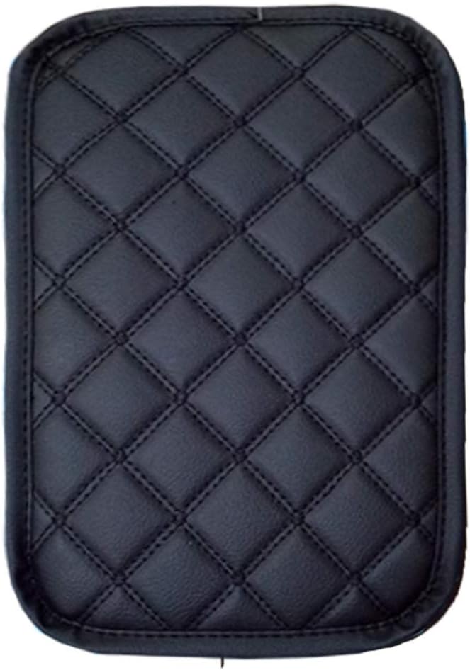 Forala Auto Center Console Pad PU Leather Car Armrest Seat Box Cover Protector Universal Fit (D-Black)