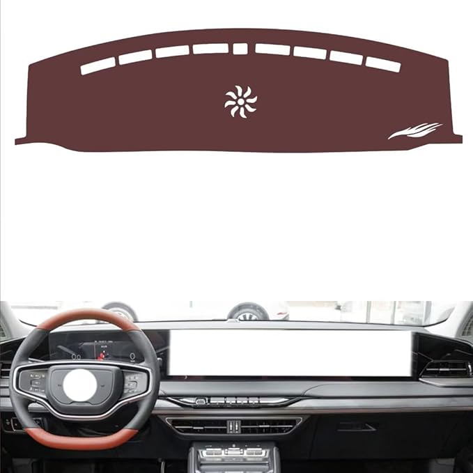 Leather Dashboard Cover Compatible with Lincoln Z （NO HUD,Facial Recognition），Dash Cover, Non-Slip Dash Cover, Dash mat Dashboard Cover, Interior Dash Covers