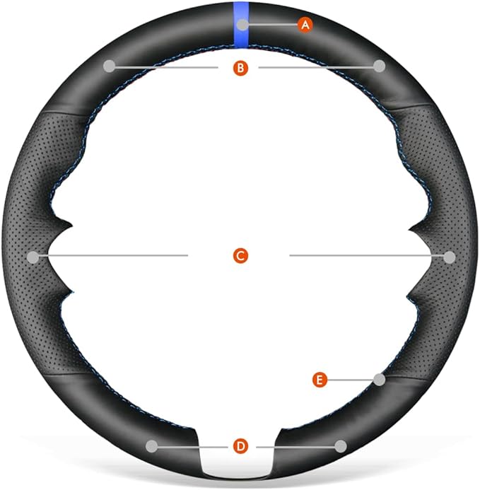 MEWANT Steering Wheel Cover for Ford Focus ST 2013-2014 Customized Version by Artificial Leather Car Interior Accessory
