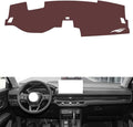Leather Dashboard Cover Compatible with Honda CRV (HUD,Audio 2023,Dash Board Cover mat Anti-Slip Sun-Proof and dust-Proof(Brown)
