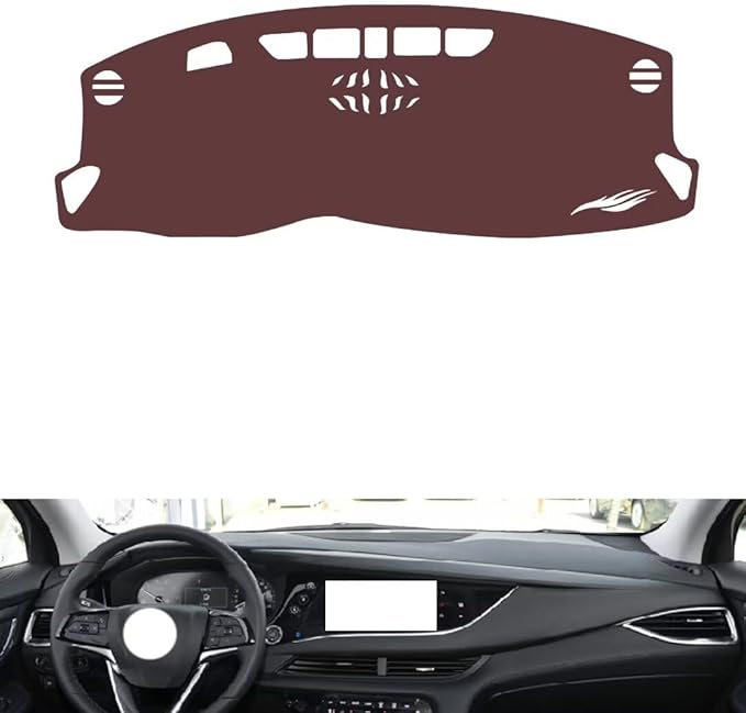 generic leather dashboard cover Compatible with Buick Enclave (warning light，dash cover, Non-Slip Dash Cover, Dash mat Dashboard Cover, Interior Dash Covers, brown