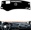 leather dashboard cover Compatible with Buick Envision （HUD、speakers） 2018-20，dash cover（black）