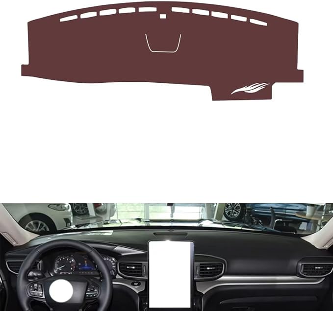 Leather Dashboard Cover Compatible with Ford Explorer（Storage Box） 2020-2022，Dash Cover, Non-Slip Dash Cover, Dash mat Dashboard Cover, Interior Dash Covers