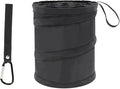 1 Gallon Collapsible Pop-up Car Trash Can - Mini Portable Hanging Garbage Can Car Trash Bin with Attached Hook&Elastic Band - Waterproof Waste Basket Bin Auto Garbage Bag for Cars/Home (1Set)