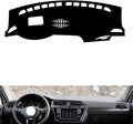 leather dashboard cover Compatible with VW Compatible with TIGUAN L（HUD、sound hole），dash cover（black）