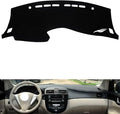 leather dashboard cover Compatible with Nissan Tiida（Half covered） 2016-2023，dash cover（black）