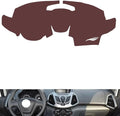 Leather Dashboard Cover Compatible with Ford Ecosport（Navigation） 2013-2017,Dash Board Cover mat Anti-Slip Sun-Proof and dust-Proof(Brown)