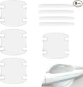 8 PCS Car Door Handle Protector, Scratch-Resistant Elastic Protection for Rearview Bumper Door Bowl Handle, No-Trace Self-Adhesive Paint Guard Stickers, Ultra-Clear Sticker (Transparent)