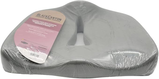 RoadPro RPC16 Memory Foam Seat Cushion - Office Chair Cushion and Car Truck Accessory - Gray