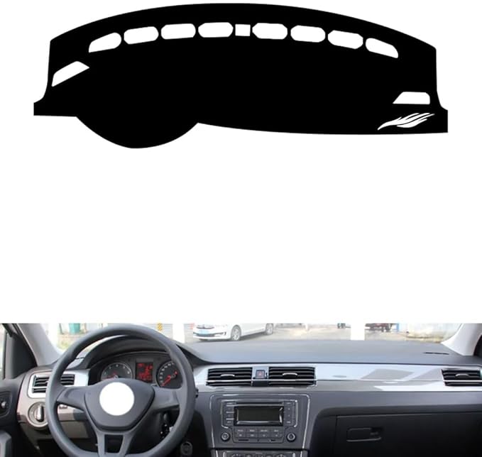 leather dashboard cover Compatible with VW Santana 2013-2021，dash cover（black）