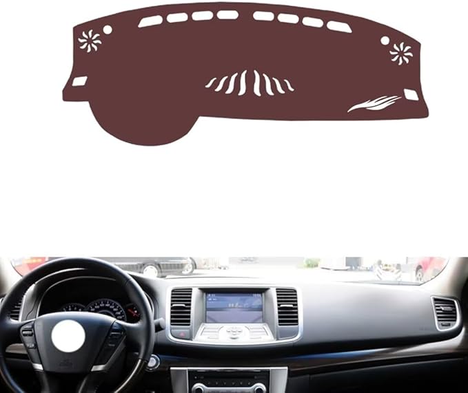 Leather Dashboard Cover Compatible with Nissan Teana (Half Covered) 2008-2012，Dash Cover, Non-Slip Dash Cover, Dash mat Dashboard Cover, Interior Dash Covers