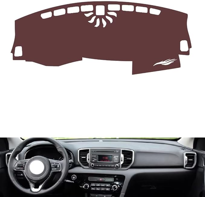 Leather Dashboard Cover Compatible with KIA KX5 2016-2017，Dash Cover, Non-Slip Dash Cover, Dash mat Dashboard Cover, Interior Dash Covers