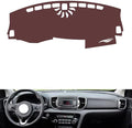 Leather Dashboard Cover Compatible with KIA KX5 2016-2017,Dash Board Cover mat Anti-Slip Sun-Proof and dust-Proof(Brown)