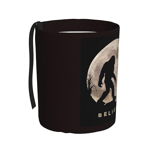Funny Bigfoot Sasquatch Full Moon Car Trash Can Leak Proof Hanging Waterproof Garbage Can Multipurpose Trash Bin for Car SUV Front Seat Headrest Collapsible and Portable Storage Pocket
