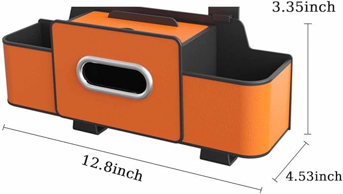 Car Organizers and Storage Box Multifunctional, Car Seat Back Organizer, 4 In 1 Universal Car Storage Box With Hanging Tissue Holder, Cup Holders & Hooks for Purses to Travel Accessories (Brown)