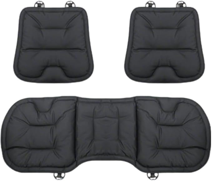 Bzxpk Skin-Friendly & Dirt-Repellent Leather Car Seat Cushion, Non-Slip PU Leather Seat Cover for Car, Office Chair & Travel, Breathable Comfort Cushion (Black, Three-Piece Set)
