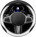 Leather Steering Wheel Cover 15 Inches Car Steering Wheel Cover Stretchy Easy Installation Durable Breathable Non-Slip for Honda Civic Accord Fit CRV HRV Pilot Odyssey Accessories -White