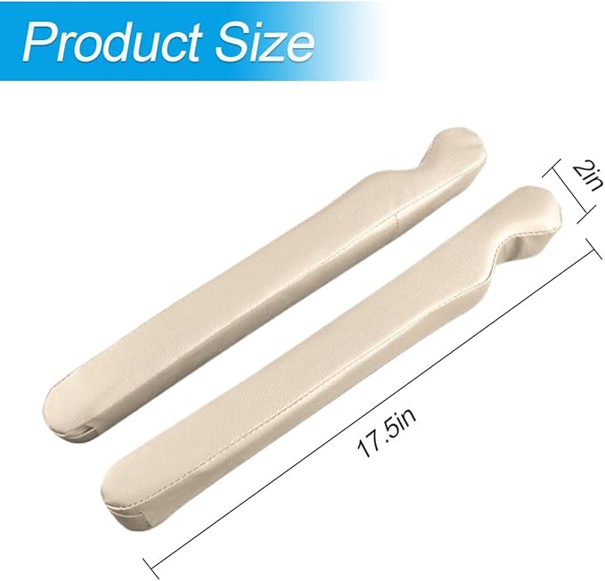 Mandark Car Seat Gap Filler, 2PCS Leather Vehicle Gap Stopper to Fill Between Seat and Console, Automotive Crevice Plug Blocker Accessories from Dropping, Universal for SUV, Sedan, Truck (Beige)