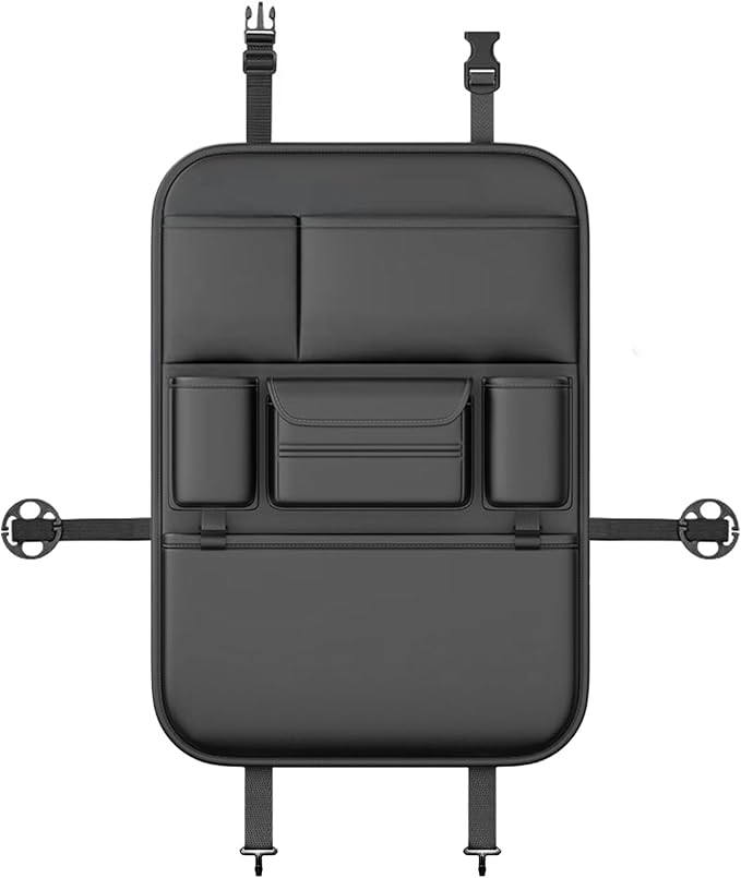 Backseat Car Organizer, Kick Mats Back of Seat Protectors bag with Touch Screen, Waterproof Seatback Covers for Kids, Multifunctional Universal Automotive Storage Pockets, Travel Accessories