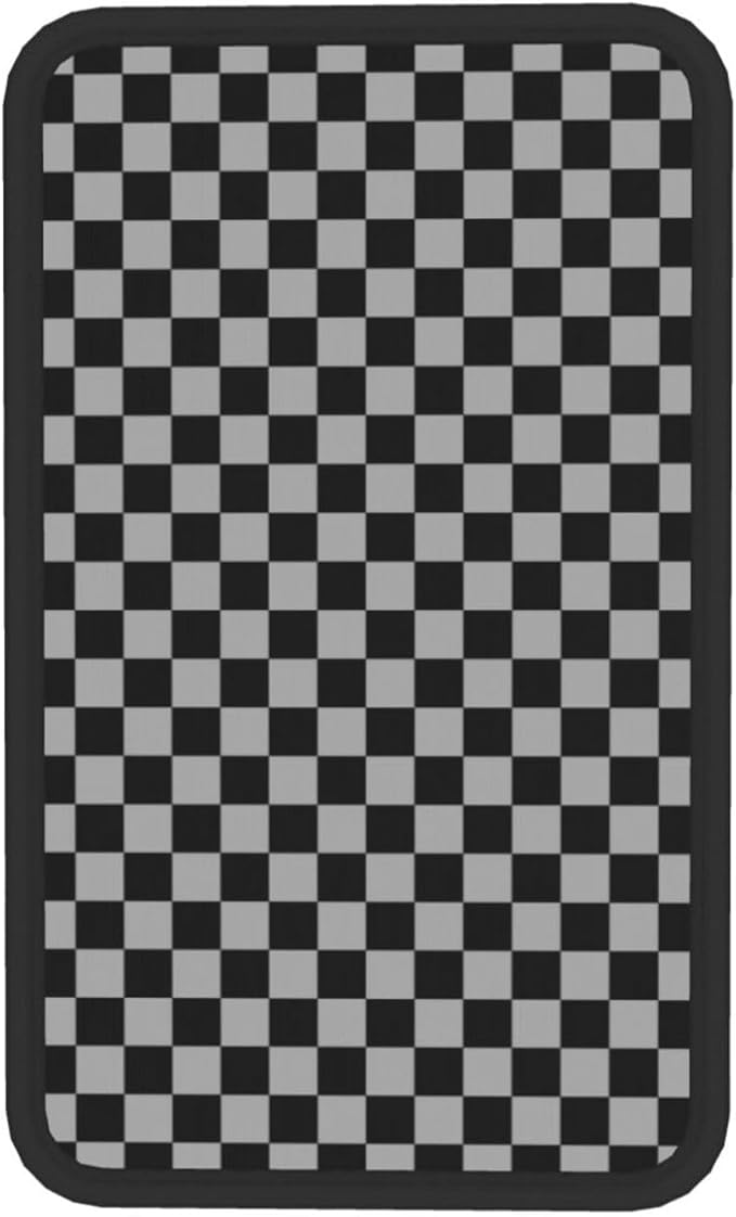 Gray Black Checkered Chessboard Flag Car Armrest Pad Cute Cars Center Console Cover Auto Handrail Box Cushion Armrests Cover