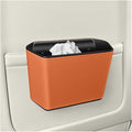 Car Trash Can, Small Waterproof Vehicle Trash Bin Garbage Container for Door Backseat, Multi-Purpose Automotive Interior Trash Bag Storage Organizer, Universal for Most Vehicles (Orange)