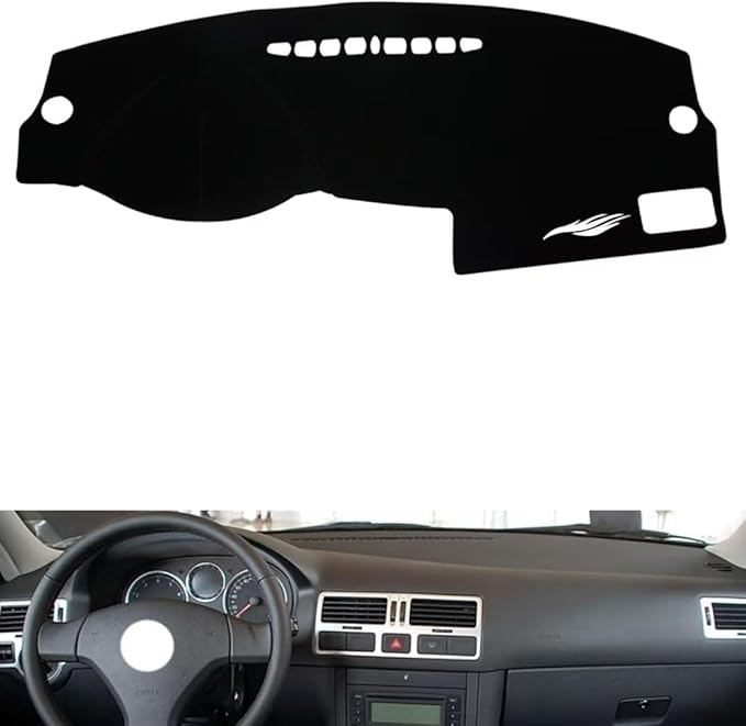 leather dashboard cover Compatible with VW Compatible with Bora 2004-2007，dash cover（black）