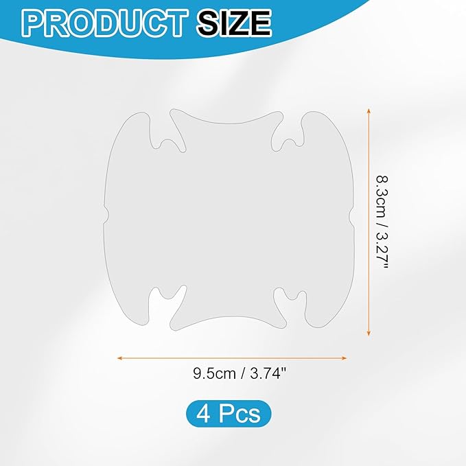 HARFINGTON 4pcs Car Door Handle Scratch Protectors Carbon Fiber Bowl Cover Anti Scratch 3D Sticker Automotive Door Handle Cups Protective Film Bowl Sticker for All Cars, Clear