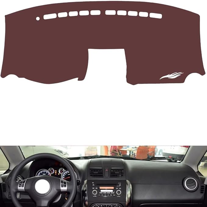 Leather Dashboard Cover Compatible with Suzuki SX4 2012-2016，Dash Cover, Non-Slip Dash Cover, Dash mat Dashboard Cover, Interior Dash Covers