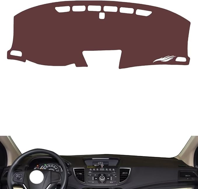 Leather Dashboard Cover Compatible with Honda CRV 2012-2016,Dash Board Cover mat Anti-Slip Sun-Proof and dust-Proof(Brown)