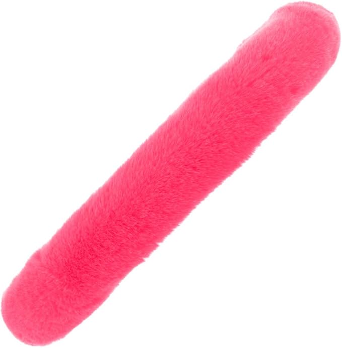 Carbella Faux Fur Steering Wheel Cover for Women – Wool Sheepskin Fluffy Fleece Warm and Cozy Comfort for Hands in Winter, Fits Most Steering Wheel Sizes 14.5 - 15 inch, Hot Pink