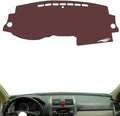 Leather Dashboard Cover Compatible with Honda CRV 2007-2010,Dash Board Cover mat Anti-Slip Sun-Proof and dust-Proof(Brown)
