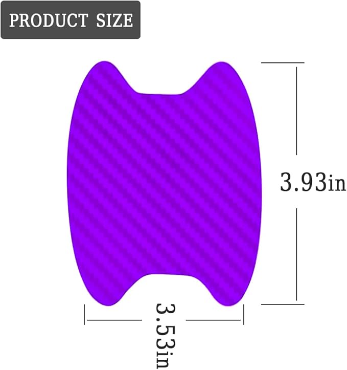 8PCS Car Door Handle Sticker, Carbon Fiber Anti-Scratches Car Door Cup Protector, Non-Marking Auto Door Handle Protective Film, Self-Adhesive Door Side Paint Protector for All Cars (Purple/8PCS)