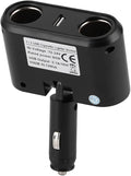 Ymiko Cigarette Lighter Adapter, ABS Cigarette Lighter Splitter with USB Fast Charge Port Car Outlet Adapter for Cars