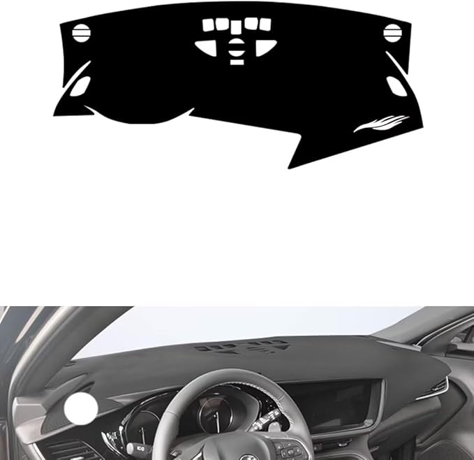 leather dashboard cover Compatible with Buick Envision S (No warning light 2020-2023，dash cover（black）