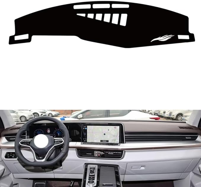 leather dashboard cover Compatible with VW TAVENDOR（NO HUD） 2023-2024，dash cover（black）