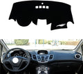 Leather Dashboard Cover Compatible with Ford Fiesta (No Navigation) 2006-2014，Dash Cover（Black）