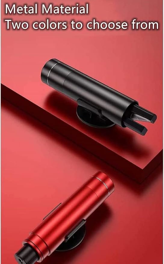 HHXS Car Window Breaker Seatbelt Cutter Tool, Safe Hammer Glass Breaker Under Water Safety Hammer Emergency Escape Glass Breaker Life Hammer for Car (4 Pcs, Black)