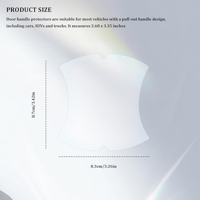 4PCS Car Door Handle Cup Scratch Protectors, Carbon Fiber Anti-Scratches Car Door Cup Protector, Universal Door Handle Protective Film, Car Door Handle Paint Cover Guard Pad for Most Car Handles