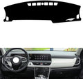 Leather Dashboard Cover Compatible with KIA Seltos 2023-2026，Dash Cover（Black）