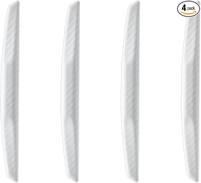 WORCAS 4Pcs Universal Car Door Edge Guards，Silicone Car Bumper Body Protector Trim Guard Auto Rearview Mirror Anti Collision Protector(White)