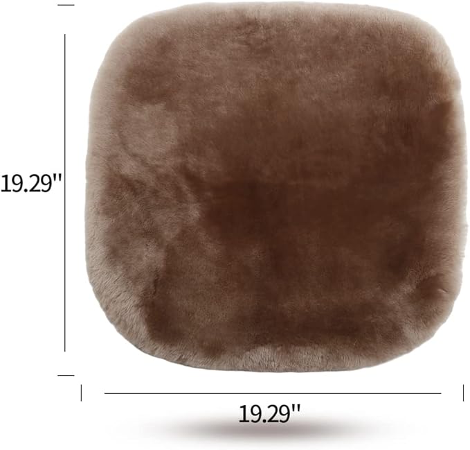 Genuine Sheepskin Auto Seat Pad, Australian Soft Wool Seat Cover Breathable and Sweat-Wicking Comfort Warm Universal Fit,19.2 inch x19.2 inch (Front seat Cushion 1pc, Gray)